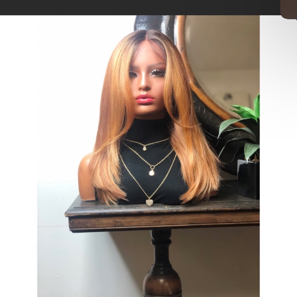 JACKIE|LONG GOLD MOCHA BLEND OMBRÉ LACE FRONT WIG
